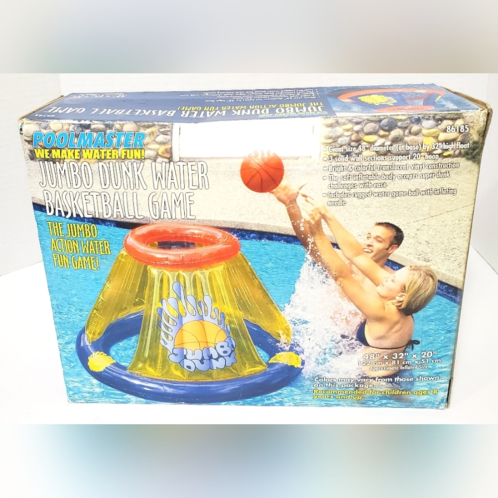 New Vintage 48"x32" Jumbo Dunk Water Basketball Swimming Pool Game